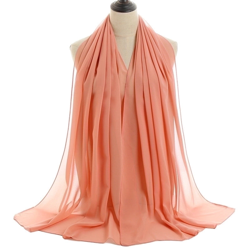 Women's Minimalist Solid Color Chiffon Cotton Linen Scarves