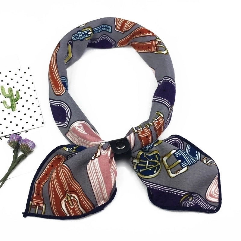 Unisex Sweet Stripe Silk Scarf