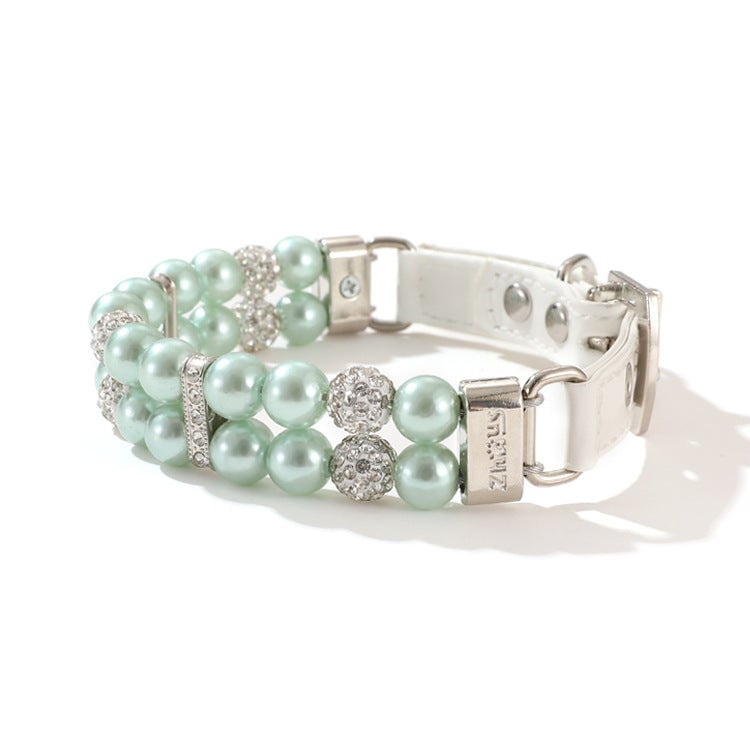 Artificial Pearl Dog Collar&Leash