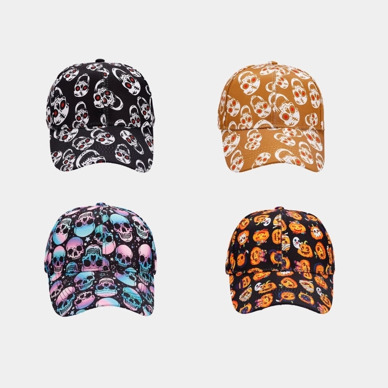 Women's Minimalist Classic Style Color Block Printing Curved Eaves Baseball Cap