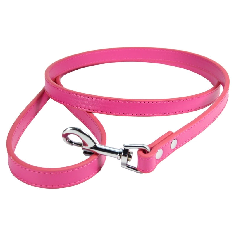 Simple Solid Color Pet Dog Cat Anti-lost Pu Leather Hand Holding Rope