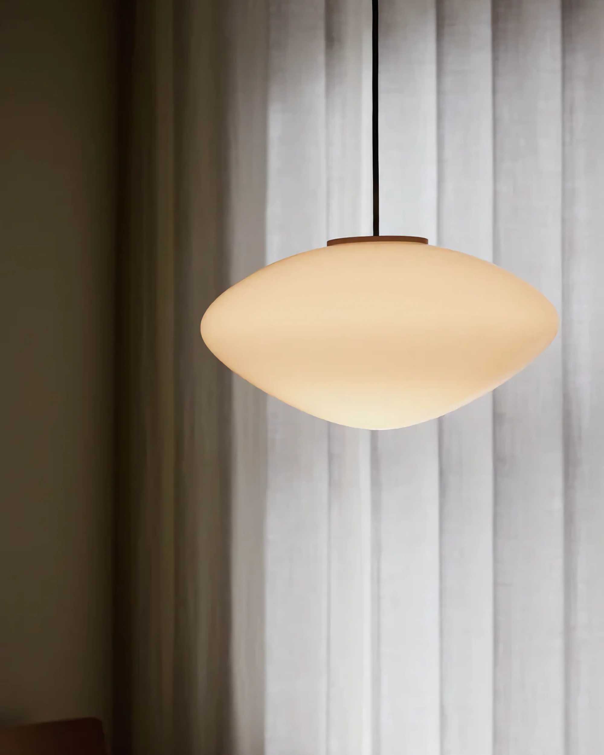 refurbished | &Tradition AP16 Mist Pendant Lamp. Matt White/Opal Glass