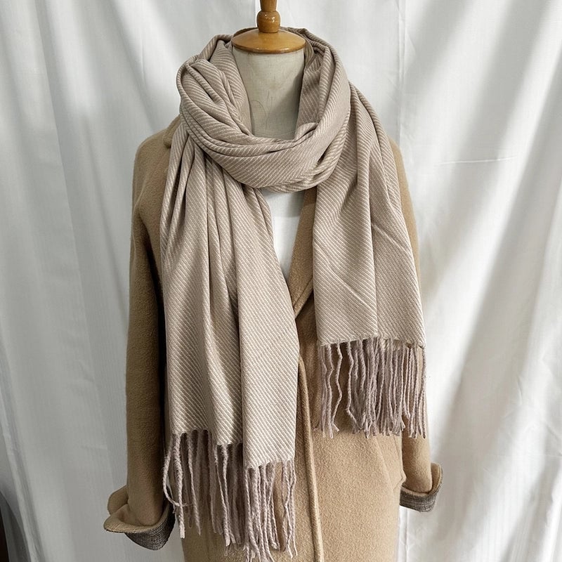 Unisex Sweet Minimalist Solid Color Imitation Cashmere Polyester Scarf