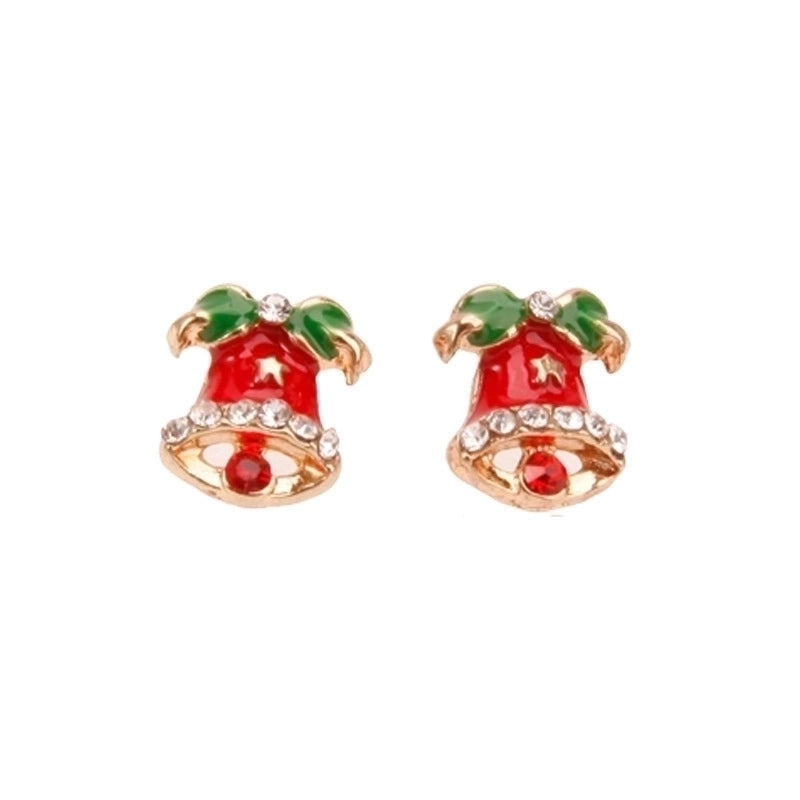 Fashion Santa Claus Christmas Socks Bell Epoxy Alloy Earrings