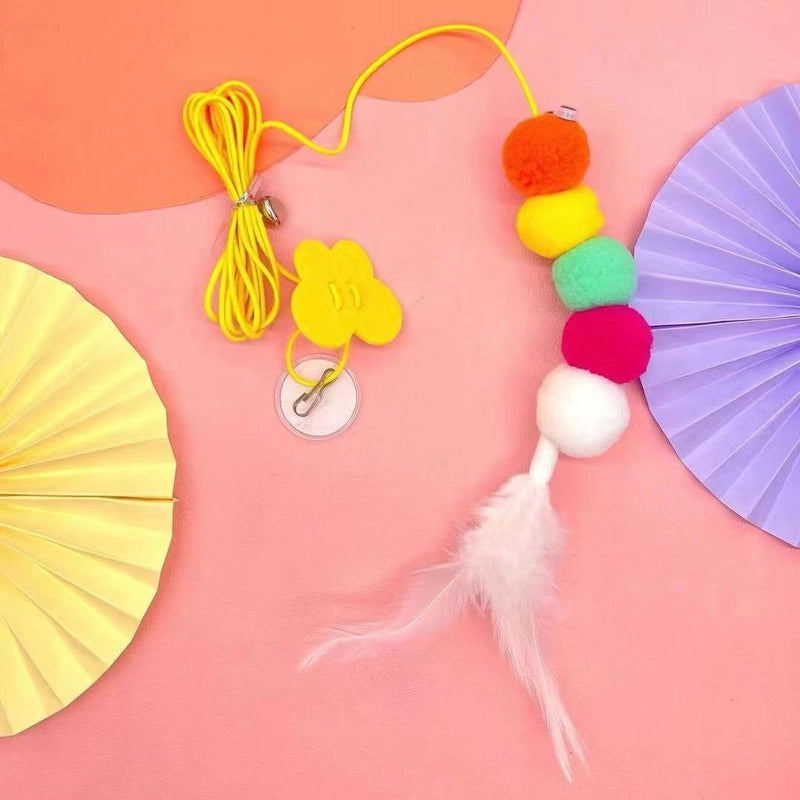 New Retractable Hanging Swing Cat Toy Cat Stick Hanging Door Felt Mouse With Catnip Cat Toy