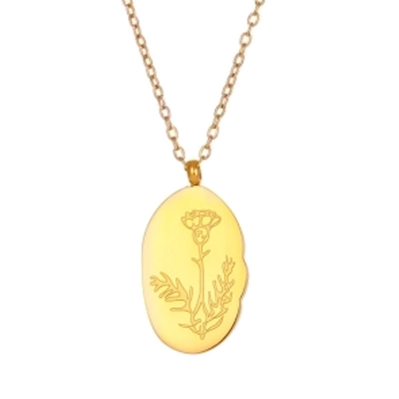 201 Stainless Steel 304 Stainless Steel Minimalist Plating Flower Pendant Necklace