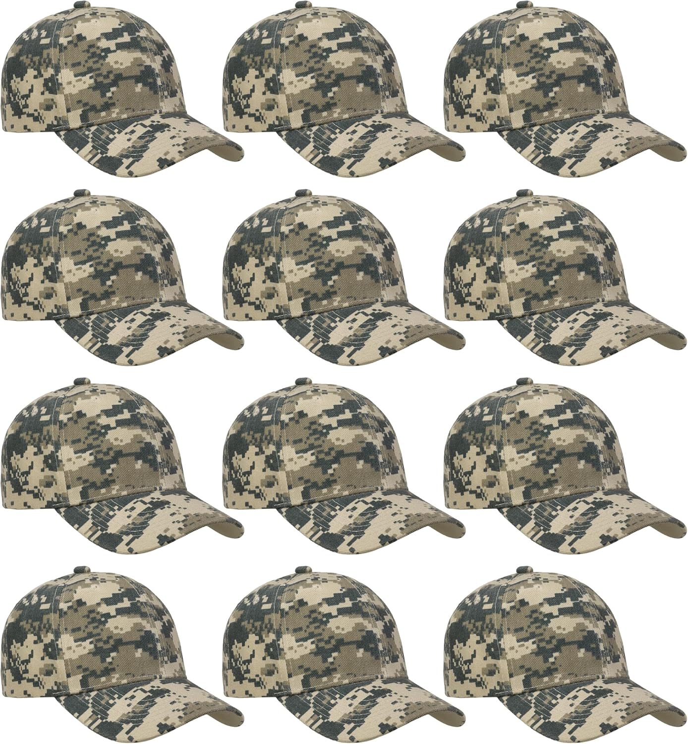 Falari Wholesale Bulk Lot 12-Pack Baseball Cap Adjustable Size Plain Blank Solid Color