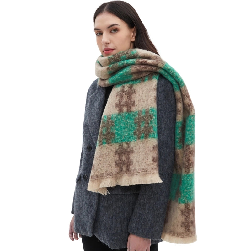 Unisex Casual Minimalist Geometric Color Block Polyester Scarf