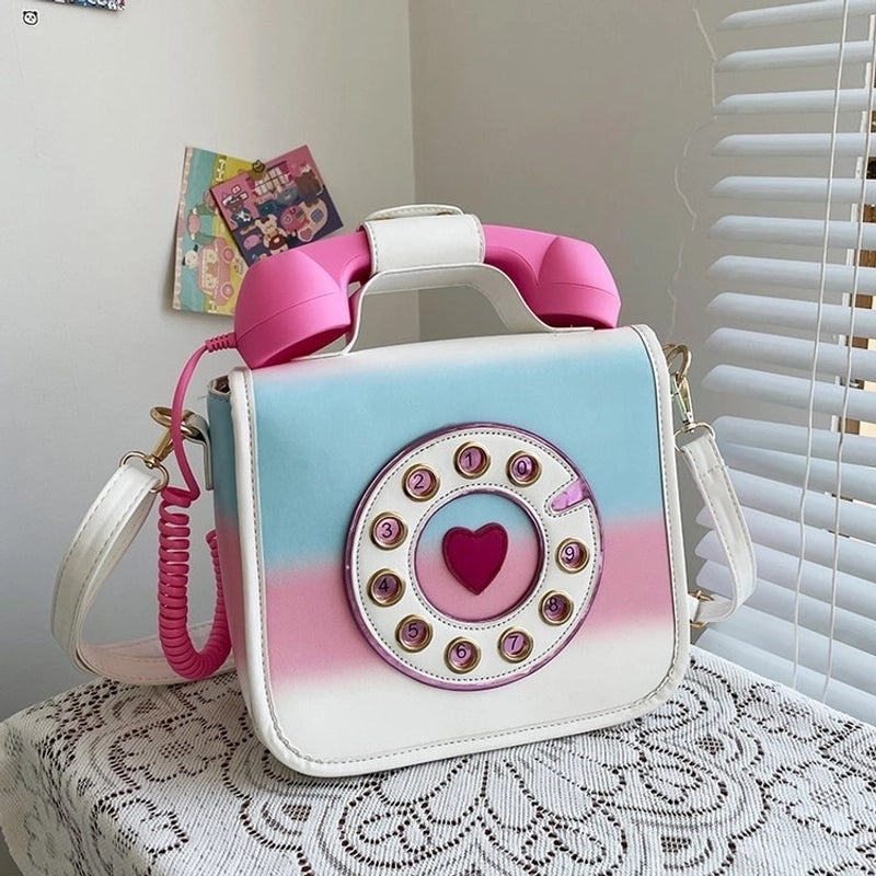 Fashion Creative Gradient Color Telephone Messenger Bag