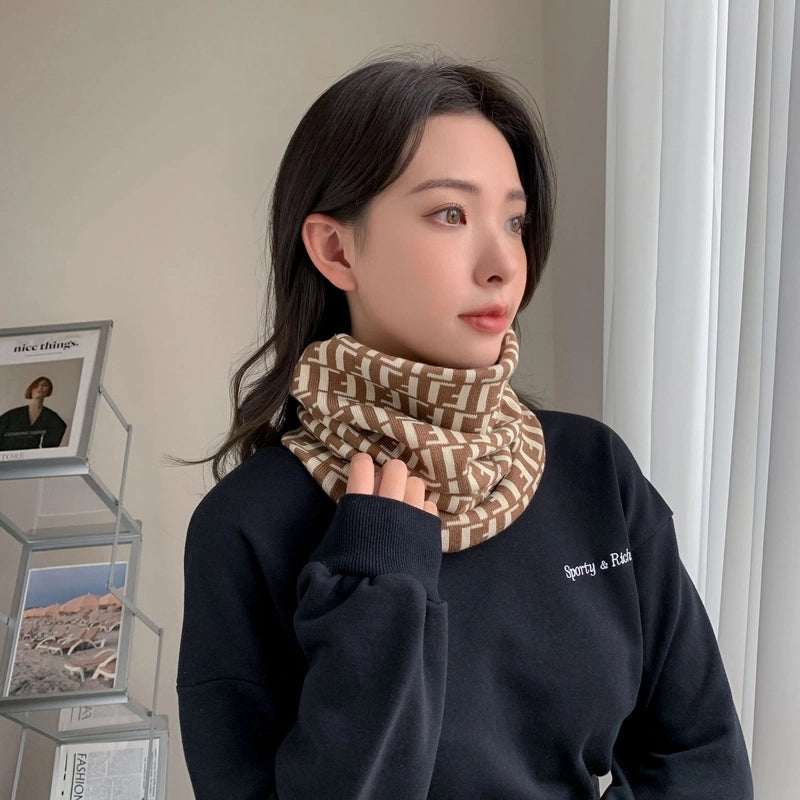 Autumn And Winter Cycling Knitted Mask Windproof Warm Multi-functional Scarf Neck Protection Collar Confinement Cap Thickened Small Scarf