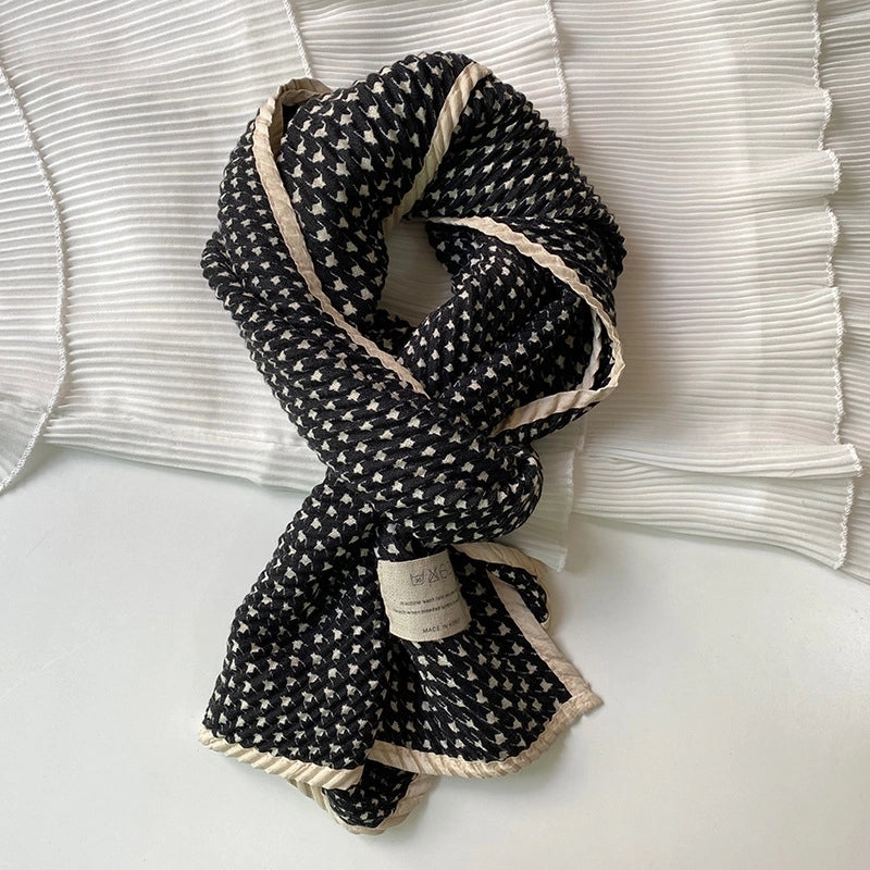 Women's Vintage Style Plaid Cotton And Linen Scarf