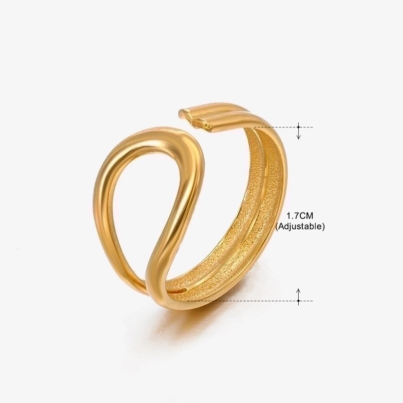 3 Pieces Basic Classic Style Geometric Leaf Stainless Steel Plating Open Rings