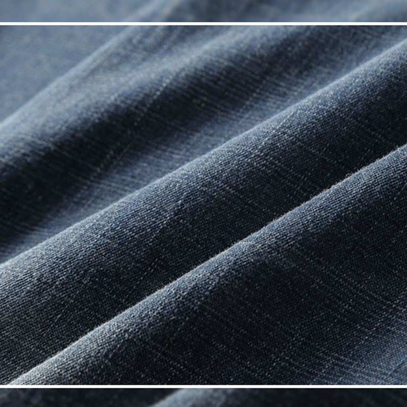 Vintage Stand Collar Denim Long Sleeve Shirt