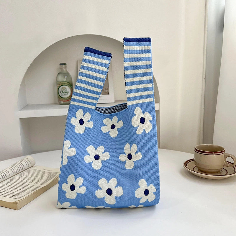 Women's Medium Polyester Flower Basic Vintage Style Square Open Shopping Bags