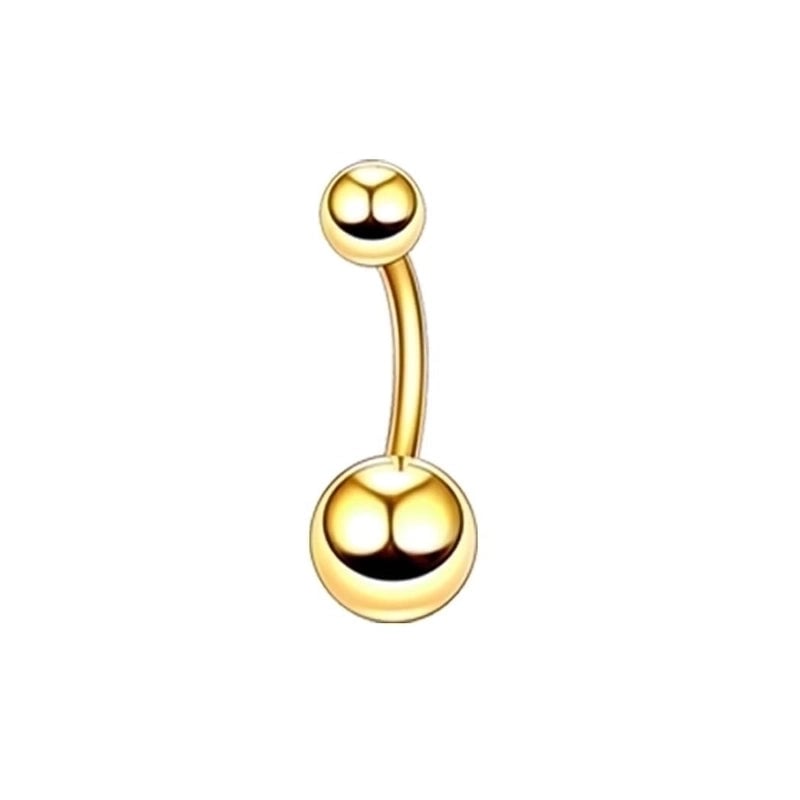 2 Pieces Fashion Geometric Stainless Steel Inlay Zircon Belly Ring