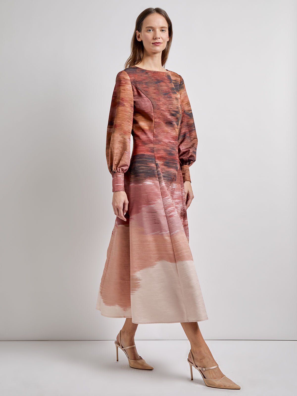 A-Line Abstract Woven Maxi Dress - Modern Fit