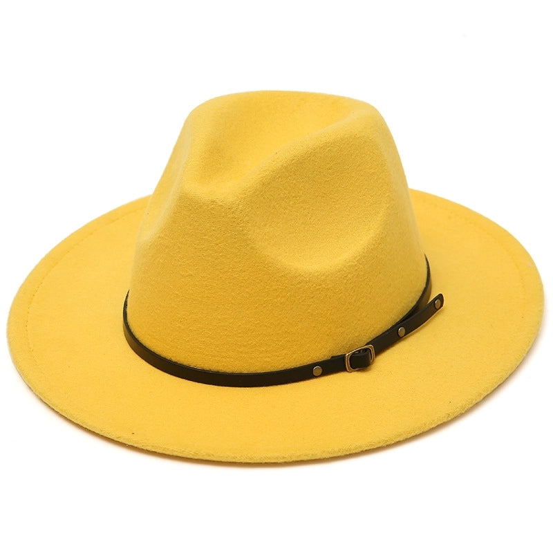 New Retro Women's Jazz Hat British Versatile Simple Woolen Hat Jazz Hat