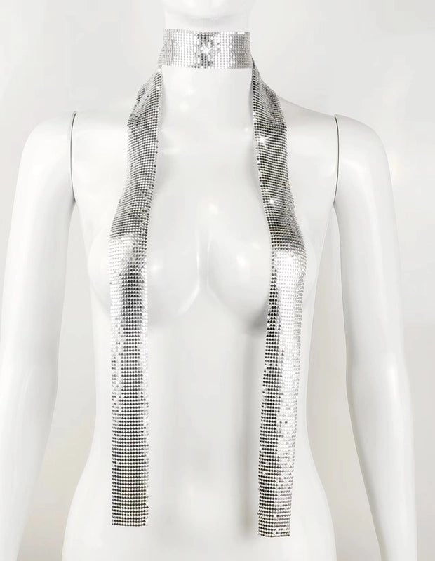 Unisex Shiny Solid Color Metal Sequins Solid Color Scarf