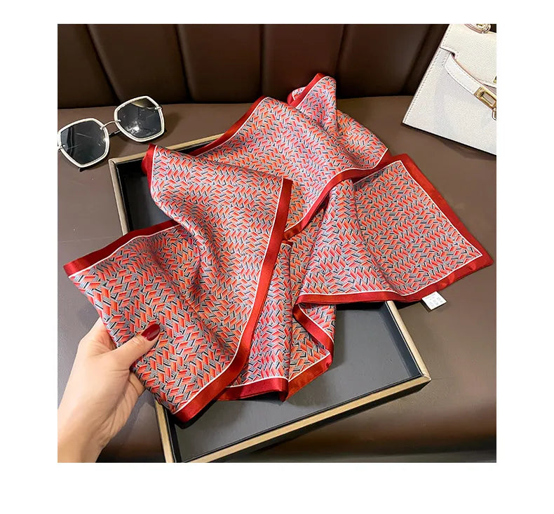 Women's Elegant Basic Lady Printing Silk Printing Silk Scarf