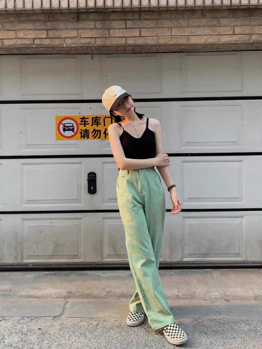 Vintage green pants KF82082