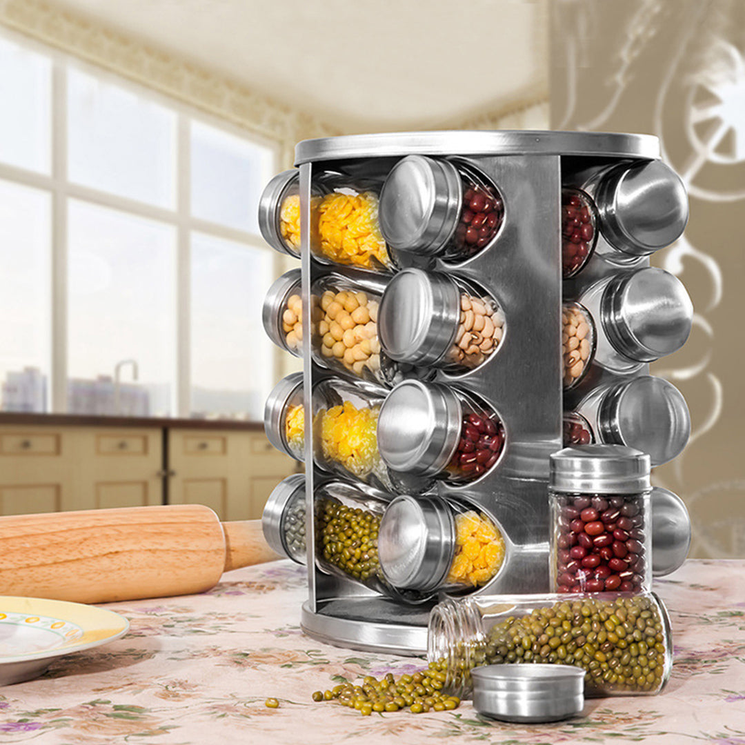 Revolving Stainless Steel Spice Rack