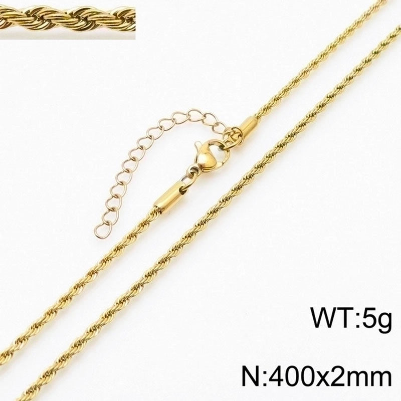 Minimalist Twist Stainless Steel Plating Necklace
