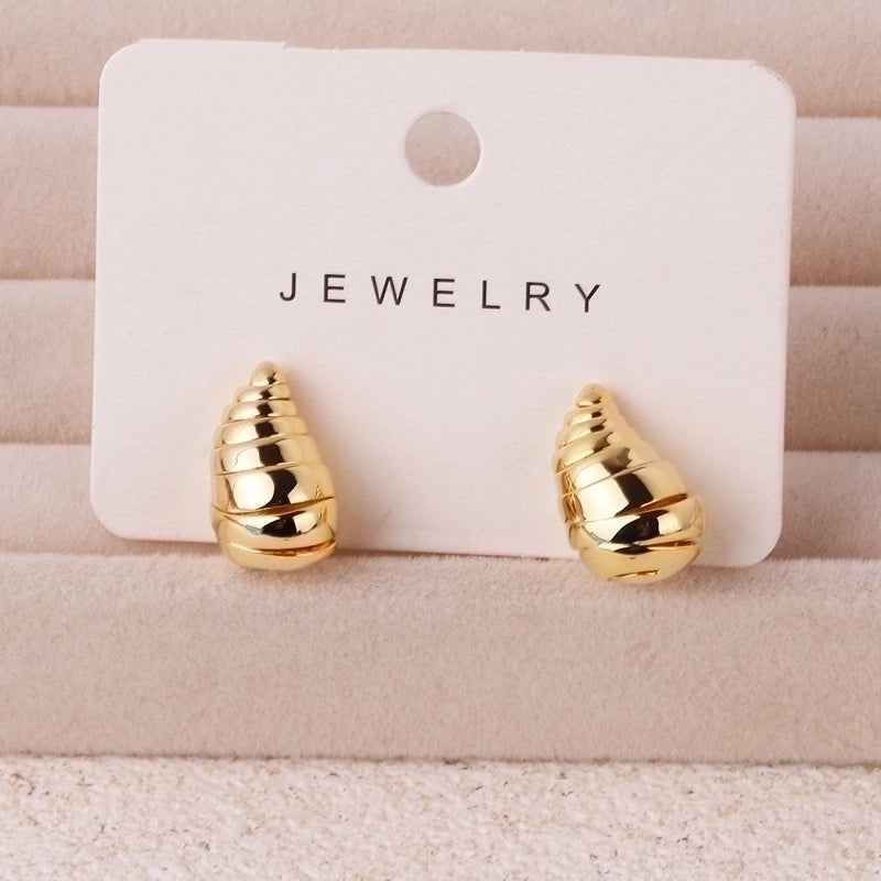 1 Pair Basic Minimalist Geometric Plating Copper Ear Studs