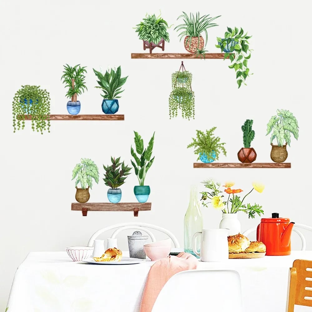 3D Green Plant Wall Sticker