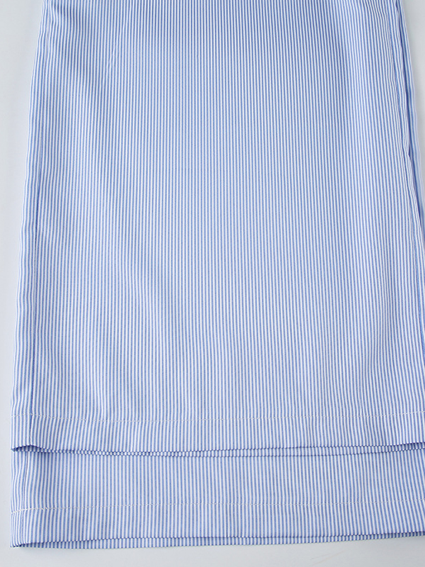 High Waisted Loose Elasticity Split-Joint Striped Pants Trousers
