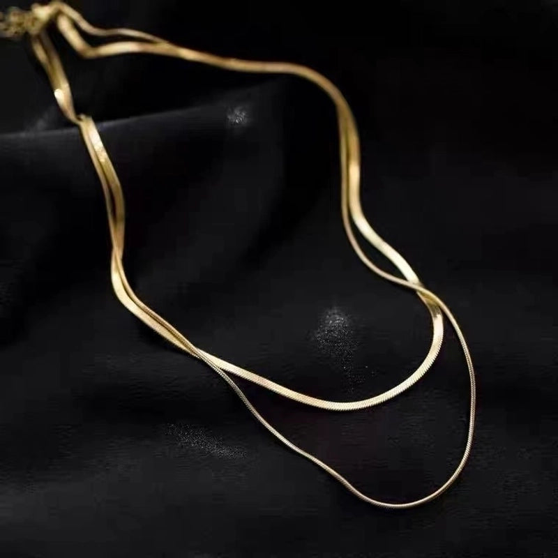 304 Stainless Steel 18K Gold Plated Modern Style Plating Solid Color Necklace