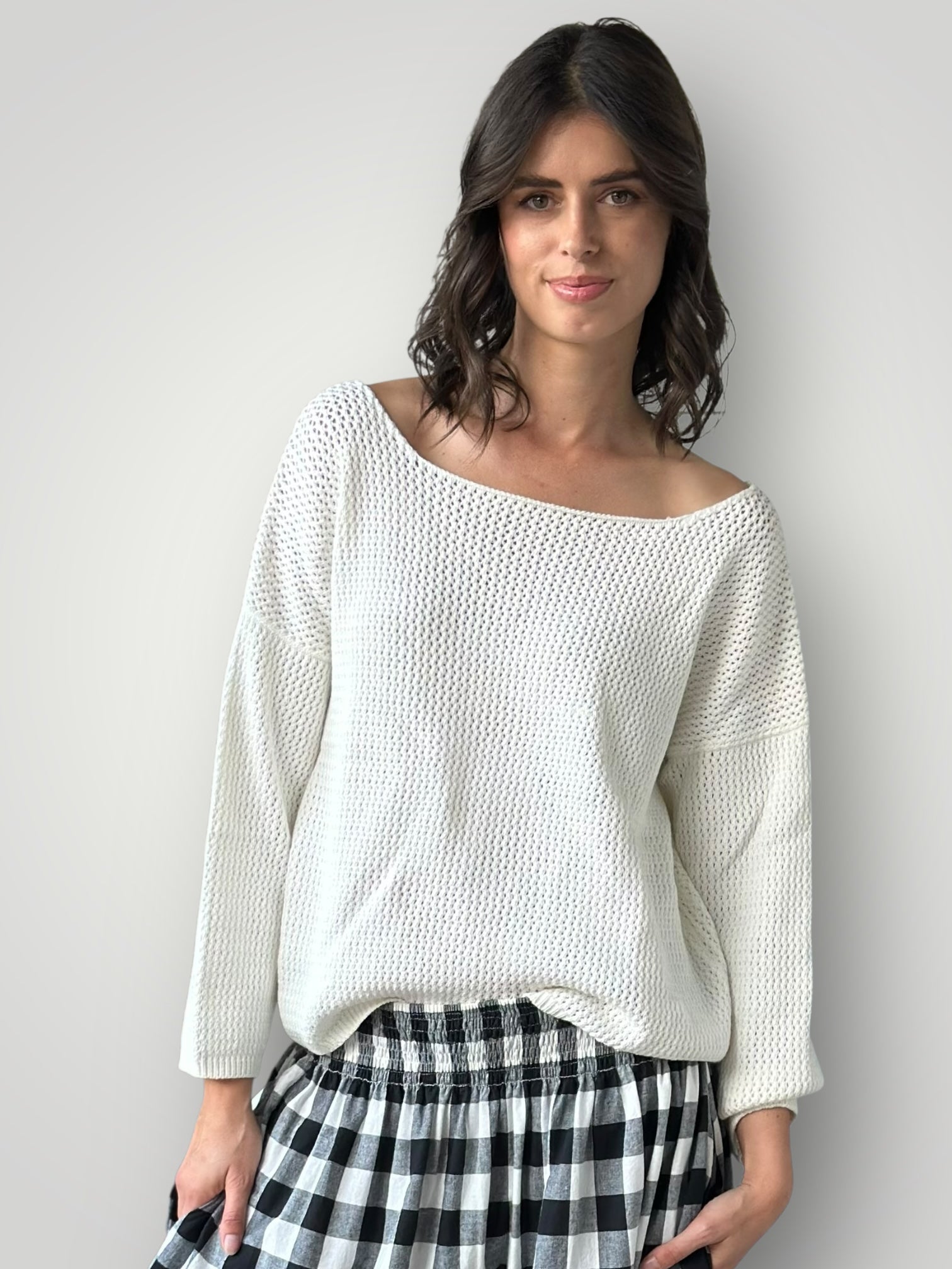 aria jersey- ivory cotton pointel