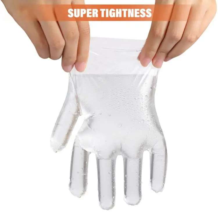 Restaurant Kitchen Dining Disposable Gloves Catering Food Grade PE Plastic Transparent Gloves