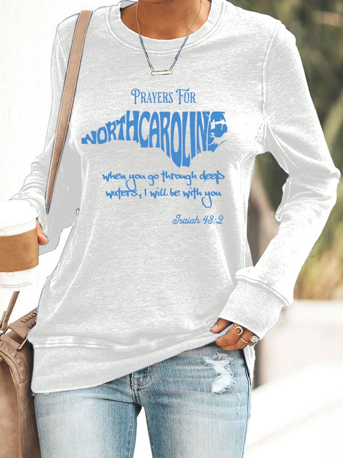 Women's North Carolina Strong Printed Casual Sweatshirt