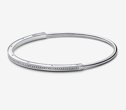 Pandora Signature Logo I-D Pavé Bangle Bracelet