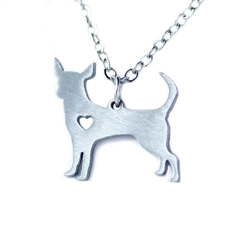 304 Stainless Steel Cute Slice Polishing Animal Dog Necklace Titanium Steel Necklace