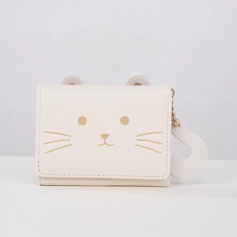 Women's Cat Pu Leather Buckle Wallets