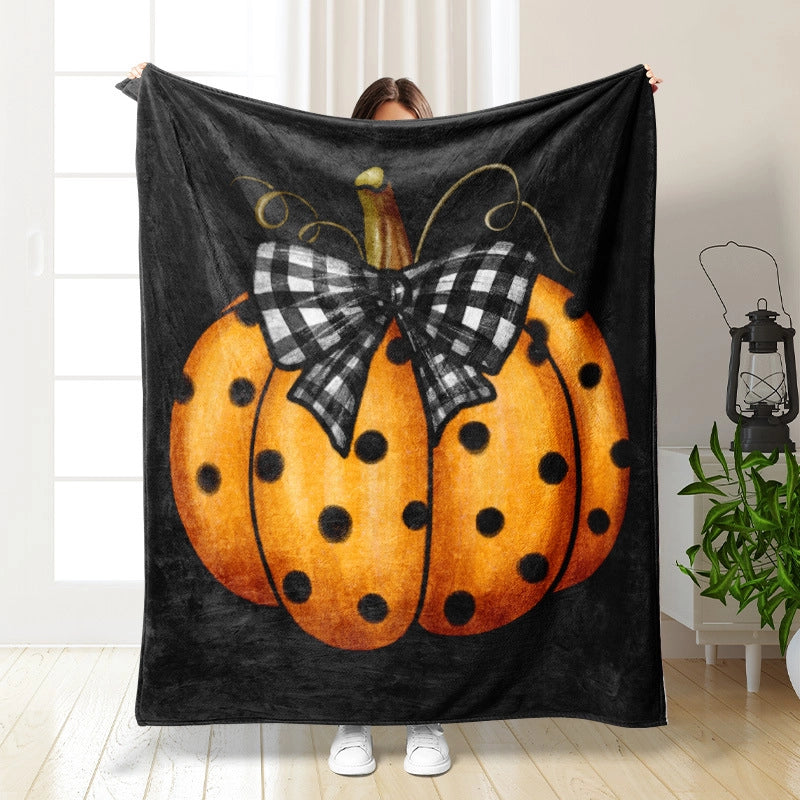 Halloween Cute Pumpkin Bat Ghost Polyester Blanket Couch & Sofa Decor