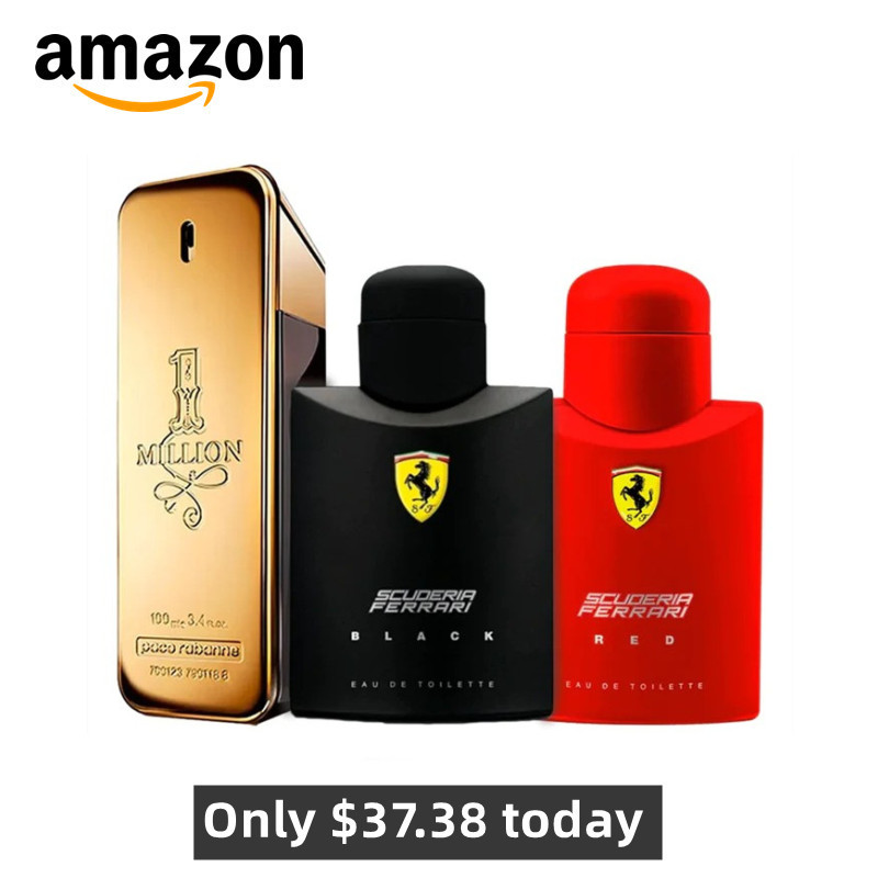 Combo of 3 Men's Perfumes - Ferrari Black, Ferrari Red and 1 Million 100ml