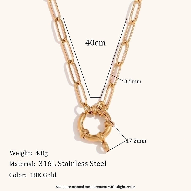 Minimalist Geometric 304 Stainless Steel 18K Gold Plated Necklace