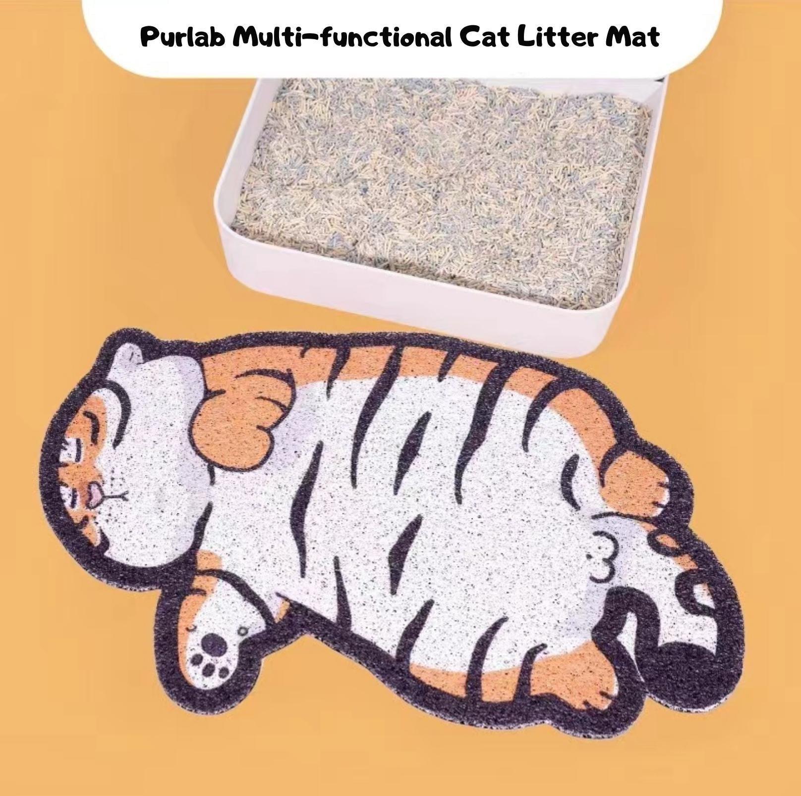 PurLab Tiger Shape Cat Litter Mat Multi-Functional