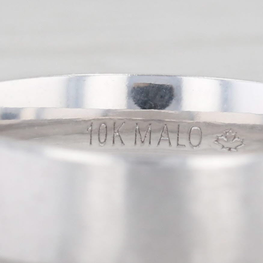 Brushed Men's Wedding Band 10k White Gold Size 10 Comfort Fit Ring