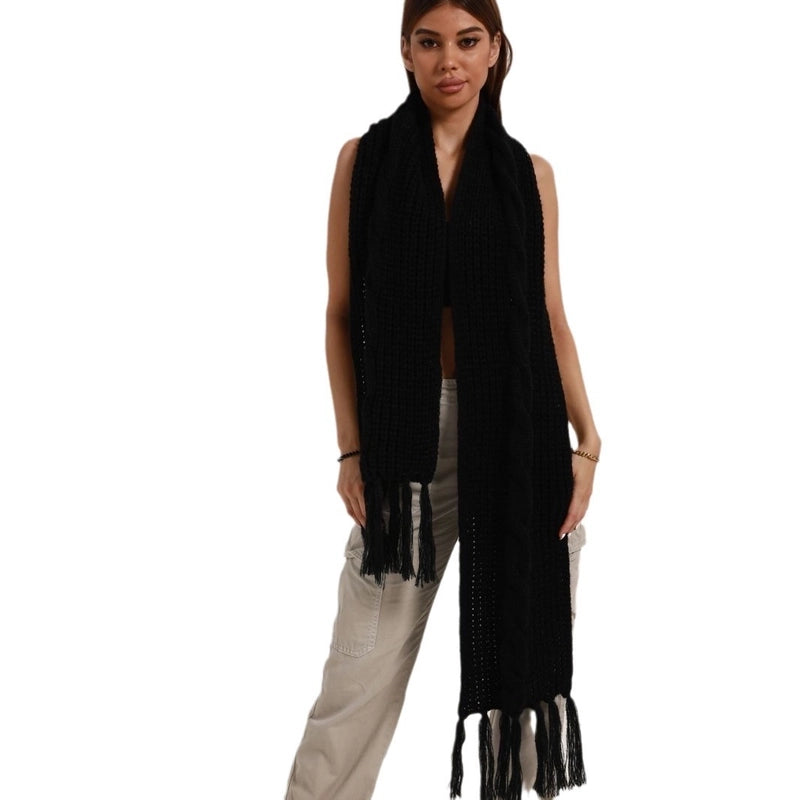 Women's Sweet Minimalist Solid Color Mohair Knitted Scarf