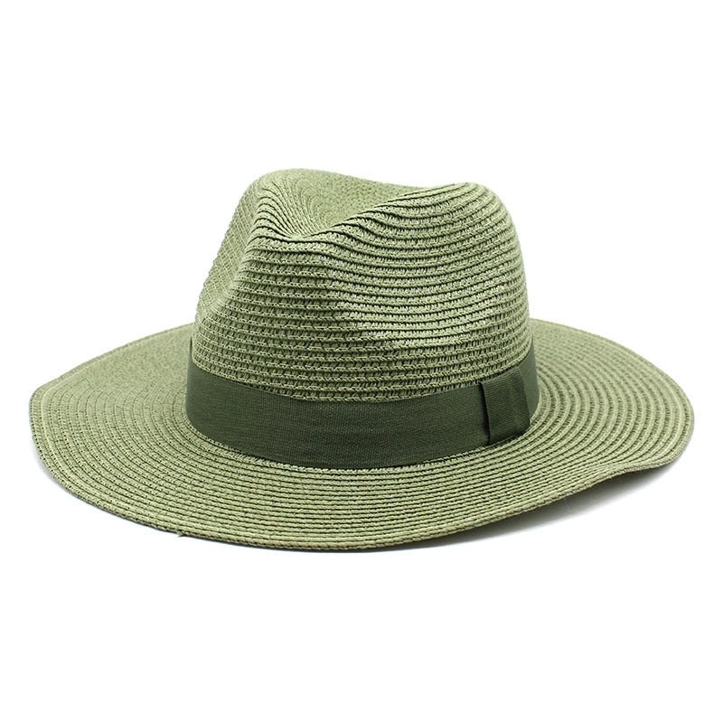 Unisex Minimalist Solid Color Flat Eaves Fedora Hat