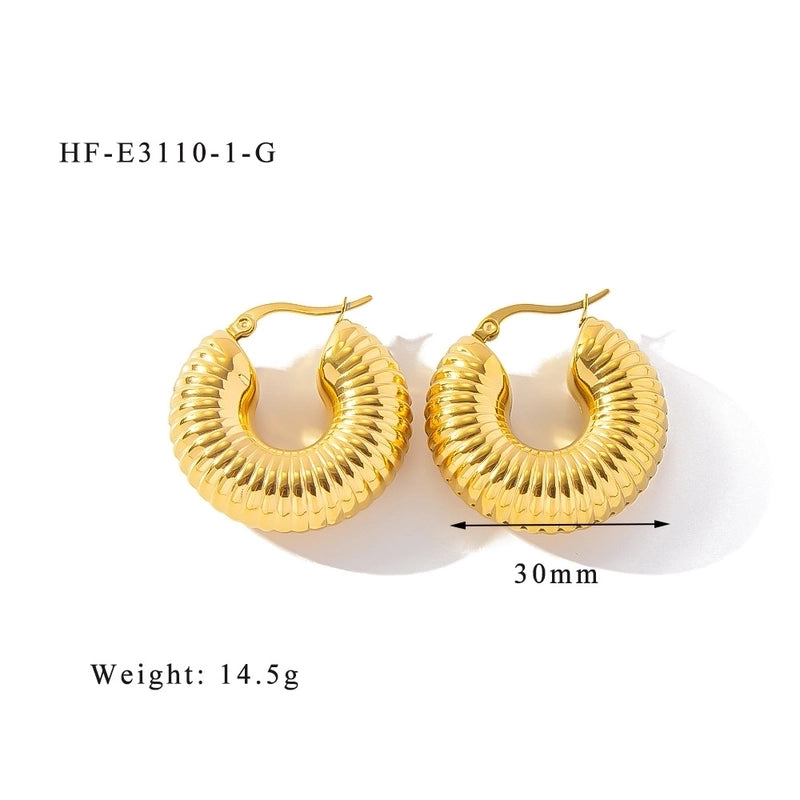 1 Pair Minimalist Classic Style U Shape Heart Shape Plating 316L Stainless Steel  Ear Studs