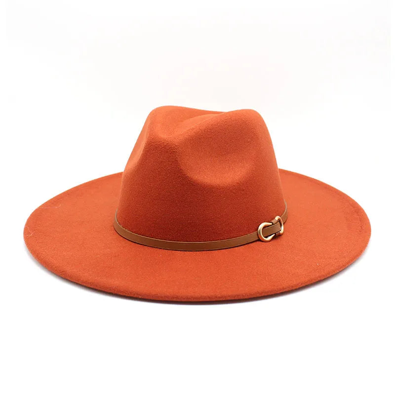 Fashion Autumn And Winter New Black Woolen Hat Jazz Hat For Men And Women 9.5cm