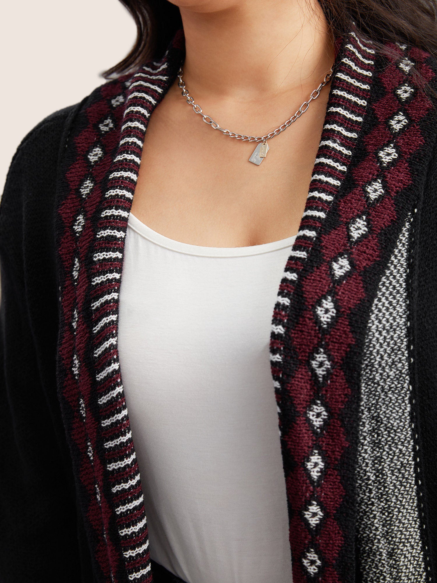 Bandana Print Fringe Trim Maxi Cardigan