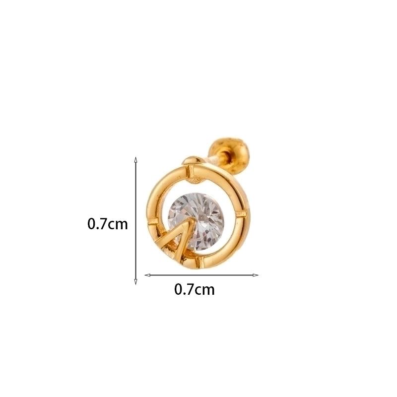 Ear Cartilage Rings & Studs Geometric Copper Plating Artificial Gemstones