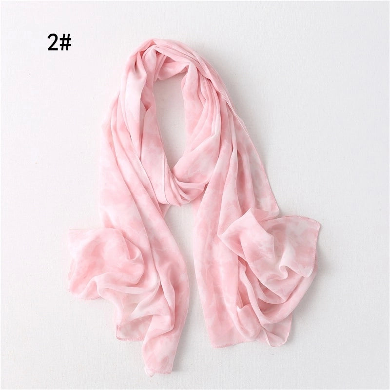 Women's Minimalist Tie Dye Chiffon Scarf