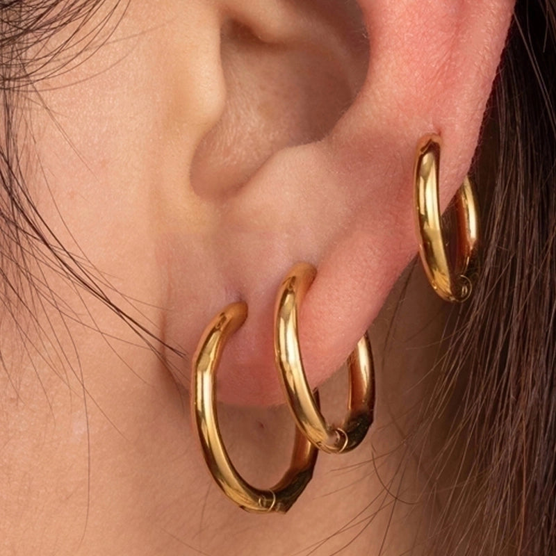 1 Piece IG Style French Style Minimalist Round 316 Stainless Steel  Earrings