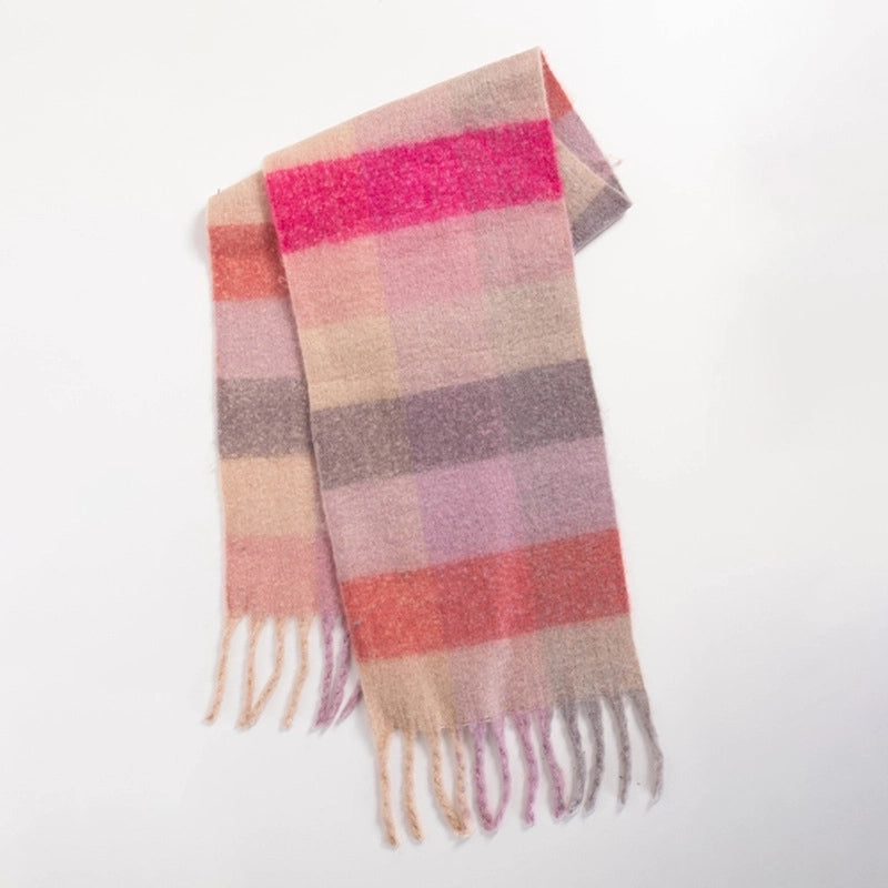 Women's Sweet Color Block Polyester Scarf